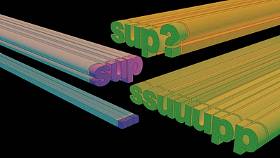 sup? 3d blender illustration typogaphy