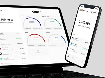 Finance / Budgeting App - iPad analytics banking budget budgets dashboard finance graphs ios light mode ui ux