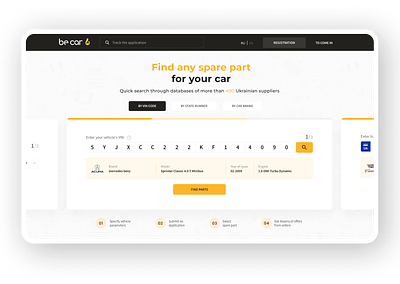 UI/UX Design website for auto parts search car spare parts catalog design home page parts for car platform search ui uiux design ux web header webdesign