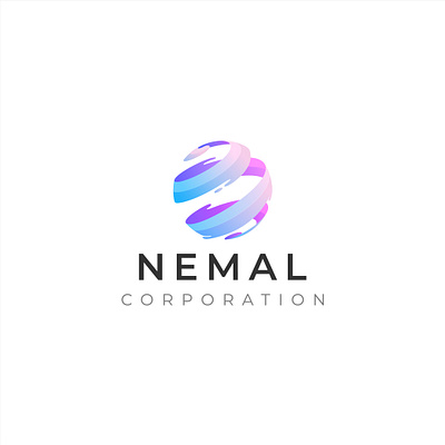 Logo Nemal Corporations. 3d branding graphic design logo