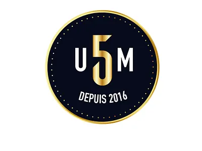 Turning 5 Badge Logo anniversary badge logo design logo design branding milestone
