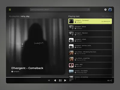 daily UI #009 – Music player 100daychallenge 100days concept dailyui design music player music player ui ui web