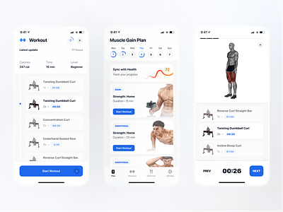 Workout Mobile App fitness fitness app ios app native app sport app workout workout app workouts