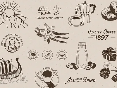 PapaNicholas Coffee brand marks branding coffee coffee brand coffee branding design digital art digital illustration graphic design icon illustration marks procreate retro typography vintage