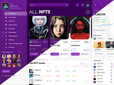 NFT Dashboard app branding dashboard design graphic design mainscreen typography ui ux