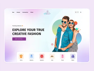 Fashion - Landing Page app christmas cloth creative creative design design dress e commerce fashion. illustration logo micro interaction mockup offer sale shopping ui uiux userinterface website
