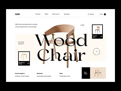 Furniture Shop Web Site Design: Landing Page / Home Page UI chair clean commerce design e commerce ecommerce shop furniture design furniture landing page furniture website design market minimal modern furniture orix product design sajon shop store web web design woodworking