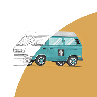 Van: Multi View 70s illustration photoshop van vector volkswagen