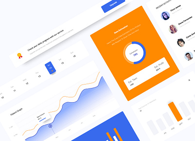 Dashboard UI Elements cards ui color concept creative dashboard dashboard collection dashboard template dashboard ui data design design system graph interaction minimal navigation bar pie chart stats ui elements uiux ux design