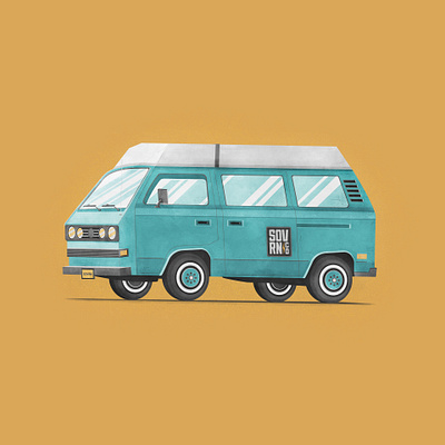 Retroized Company Van 70s illustration photoshop texture van vector volkswagen