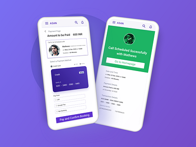 Payment Screen app appdesign application asan call card design mentor mobile payment product ui