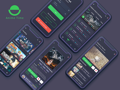 Anime Streaming App Concept app app design application dark dark theme dark ui minimal new popular trendy ui uidesign uiux