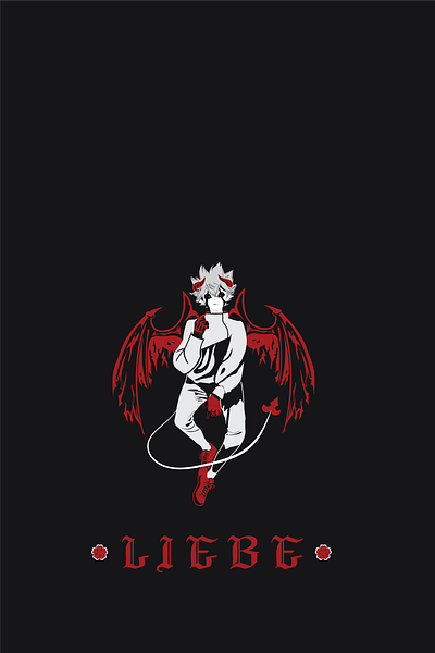 Liebe The Devil anime balck clover black and red demon illustration art liebe red vector art wallpaper design