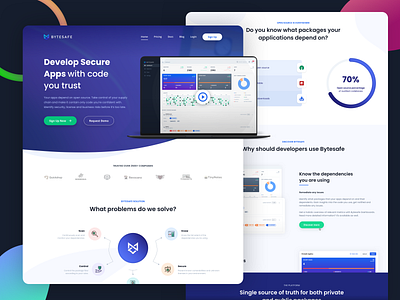 Bytesafe Business Product Landing Page blue business business landing page business page colorful homepage landing page landingpage purple website websites