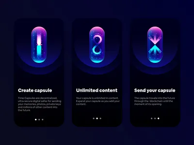 Capsule Visual Design application blockchain capsule data decentralization decentralized design designer device futuristic india interface lalit nft screen send startup ui ux