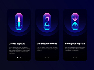 Capsule Visual Design application blockchain capsule data decentralization decentralized design designer device futuristic india interface lalit nft screen send startup ui ux