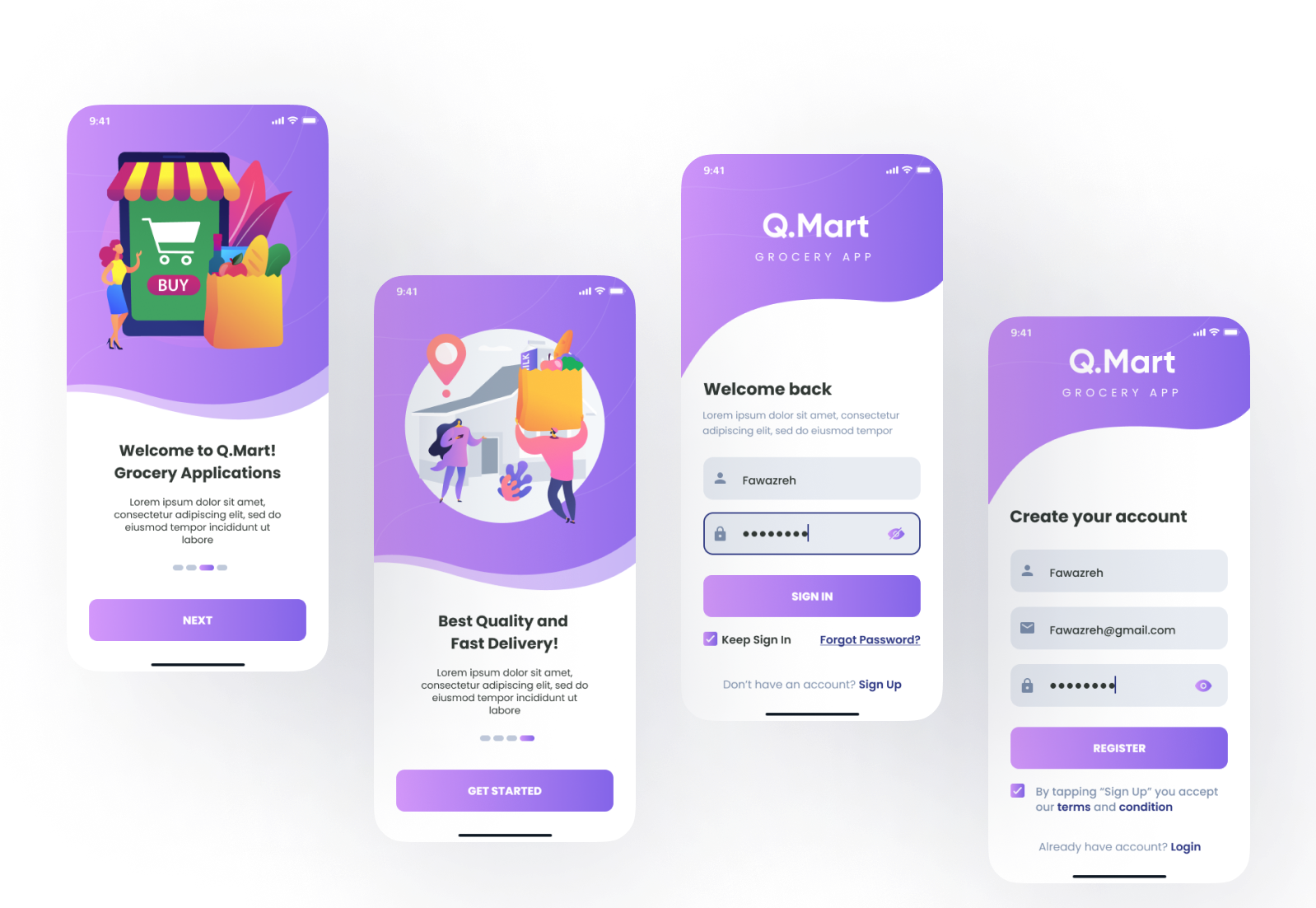 Q.Mart Grocery App by Fawaz Reh on Dribbble