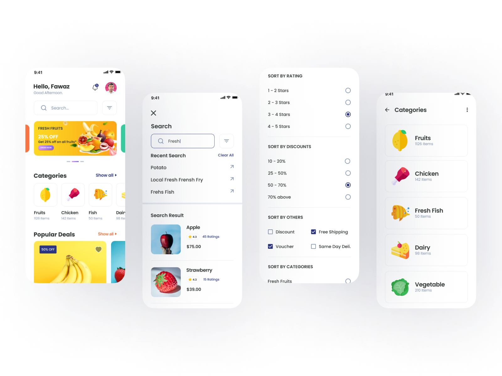 Q.Mart Grocery App by Fawaz Reh on Dribbble