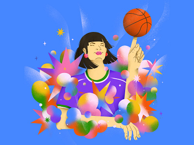 Playing 🏀 basket basketball brazil gradient illustration sport woman