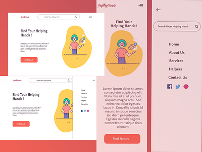 Helping Hand better betterment coach figma find first fullwidth help helper helping hand illustration mobile ui new responsive simple ui uichallenge uicoach webdesign