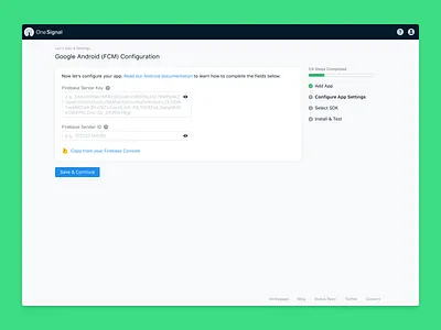 OneSignal Android SDK Setup Redesign android authentication design mobile notif notification notifications onesignal sdk setup sign up signup ui ux