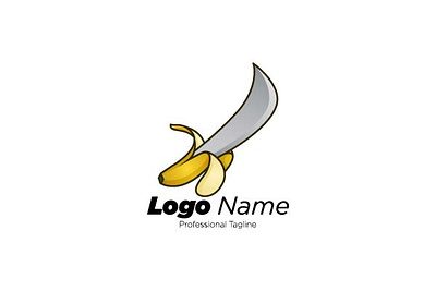 3d Logo, banana sword 3d logo design amazing banana branding design flat logo logo design logotype memorable sword