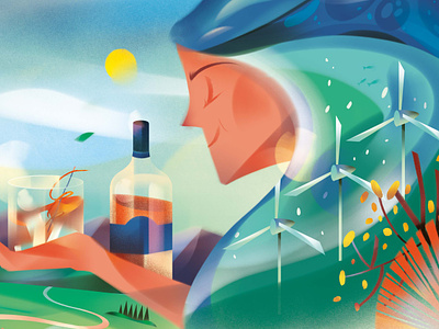 Mavericks of Malts alcohol blueberry distillery drinks editorial design fruit illustration layout landscape malt pineapple whiskey