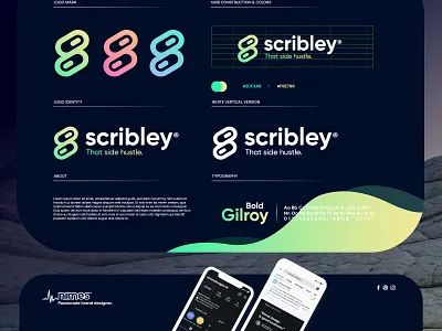 Scribley design gradient letter logo logo design logodesign modern startup technology