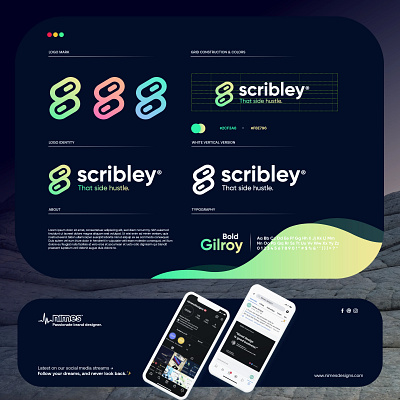 Scribley design gradient letter logo logo design logodesign modern startup technology
