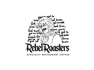 Rebel Roasters - Coffee labels break free design freddie illustration label packaging queen sticker typography vector
