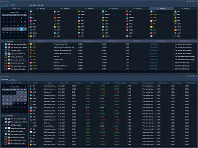 IPO 2.0 analysis analytic analytics chart app application business calendar economic exchange ipo listed panel design stock trading uiux upcoming