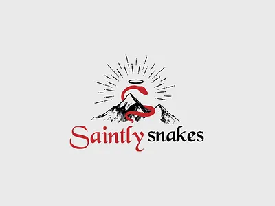Saintly snakes logo design advertise brand identity branding businesslogo custom logo customtype freelance designer illustration logo creation logo design marketing mountain logo snakeslogo vector