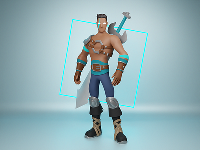 Warrior 3d 3d illustration blender branding clean cute design illustration render twinbrosco viking warrior