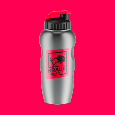 Brave CrossFit animal logo bottle branding brave buffalo crossfit design logo sports sports branding