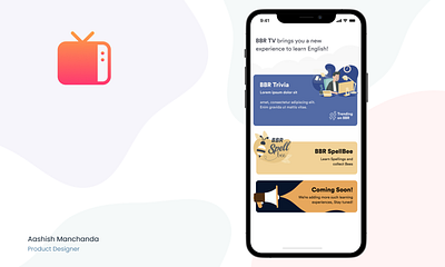 BBR TV - Mobile App Design education app game design illustration lottie animation mobile design ui ux