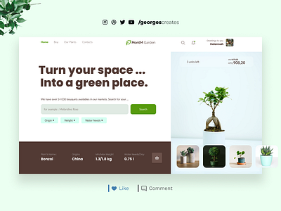 plant shop redesign daily ui dailyuichallenge design landing design landingpage ui ui design uiconcept uiinspiration uiwebsite userinterface ux ux design uxconcept uxuidesign website