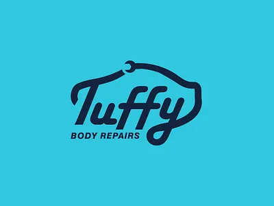 Tuffy Body Repairs Logo Design art auto body brand design brand identity branding businesslogo car logo cartoon corporate identity freelance designer illustration logo creation logo design marketing typeface typogaphy vector