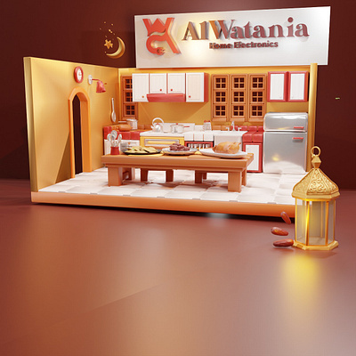 3D Isometric Kitchen design illustration