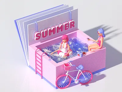 Summer Party 3d 3dart 3dcharacter 3ddesign 3dillustration 3dmodeling art branding character cinema4d design icon illustration logo redshift render ui web