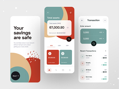 finance: mobile banking app app design banking banking app bankingapp creditcard exchange financial financial app fintech minimal mobile mobile application mobile apps mobile bank mobile banking app mobile design mobile ui mobile ux savings app transaction