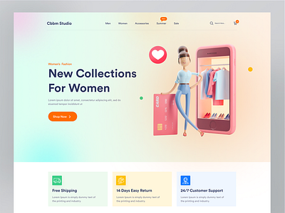 Ecommerce Web Page branding cbbm studio colorful ui ecommerce design landing page modern ui user inteface ux web page website