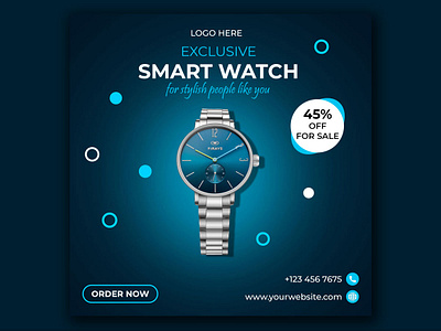 Social Media Watch Instagram Banner design discount instagram banner instagram post minimal post banner smartwatch social media banner social media watch banner watch banner