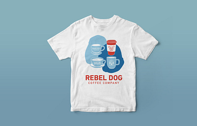 Rebel Dog Coffee Company branding design charity logo coffee branding coffee shop illustrator t shirt design t shirt mockup