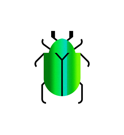 green beetle beetle flat illustration green icon illustration insect minimal nature vector