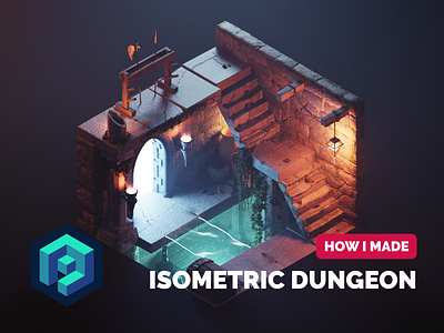 Isometric Dungeon Tutorial 3d blender diorama dungeon illustration isometric lowpoly medieval render tutorial