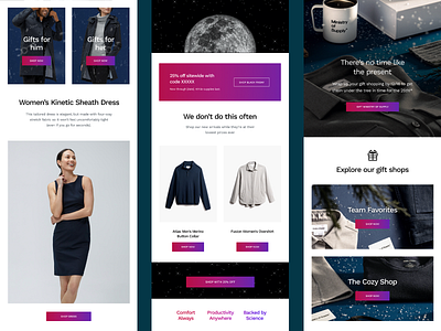 Ministry of Supply Holiday Email Campaigns campaign design ecommerce email design email marketing fashion brand fashion marketing klaviyo web design