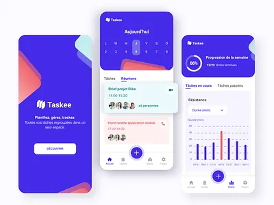 Daily UI #38 - Calendar app blue calendar calendar app calendar ui chart clear design colorful dailyui dailyui 038 dailyuichallenge mobile design modern design pink purple task list task manager to do app uidesign uidesigns