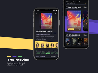 The movies app app design app movie app ui black ui cinema app dark mode dark ui interface design mobile mobile app mobile app design mobile design mobile ui movies app ui ui ux ui design ui designer uiux