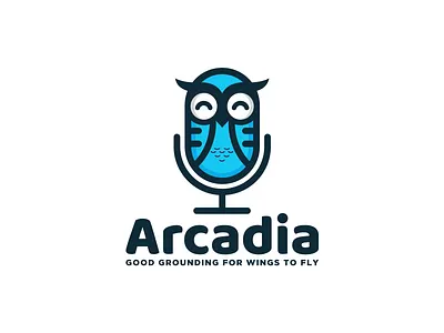 Arcadia art brandidentity branding combination logo creative designer fun design illustration kids design logo logodesign logodesigner logodesigns logos microphone music logo owl logo playful logo vector