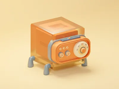 Radio 3d 3d design 3d modeling b3d blender blender3d creative cube illustration industrial design insometric modeling product design radio rendering retro vintage visual design